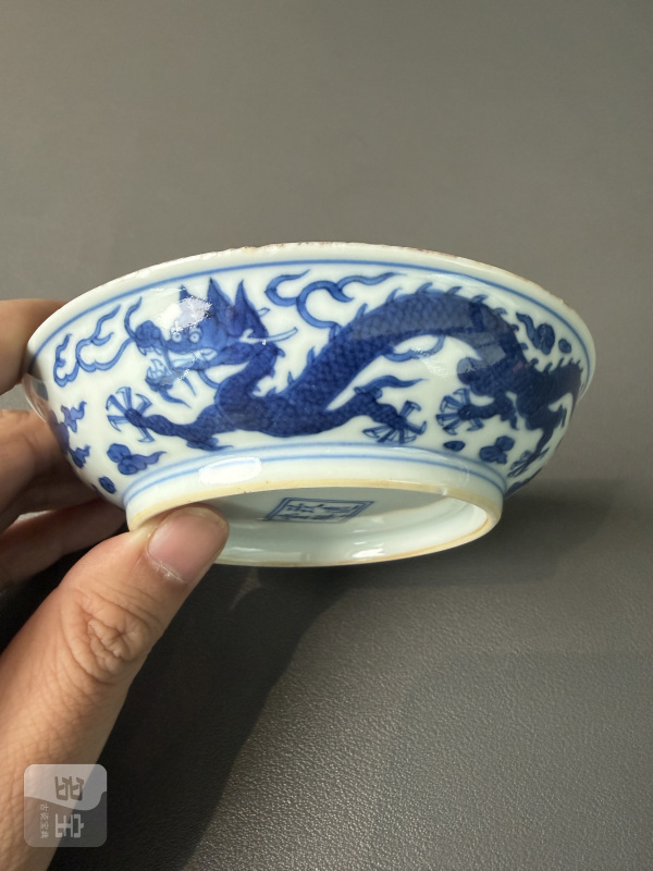 清乾隆 青花云龙纹盘 - 图2